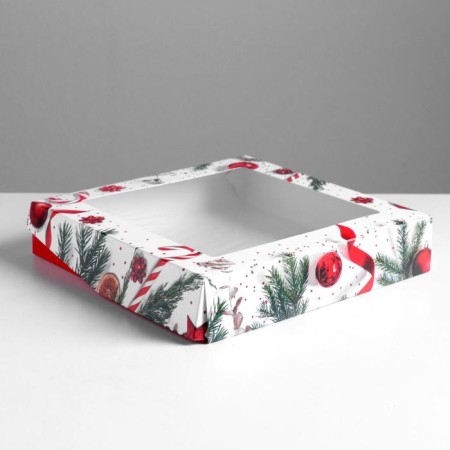 Folding box “Congratulations!”, 20 x 20 x 4 cm, new year-1