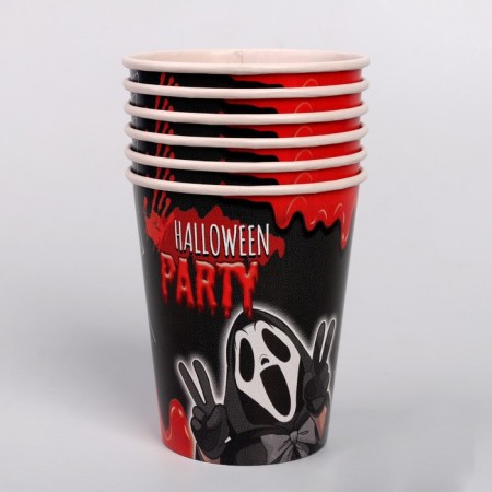 A one -time paper glass “Halloween Party”, 250 ml, a set of 6 pcs.-2