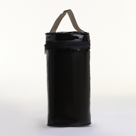 Cosmetic bag with lightning, black color