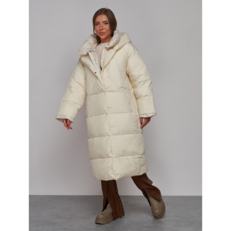 Coat insulated winter female, size 50, light-beige color-1