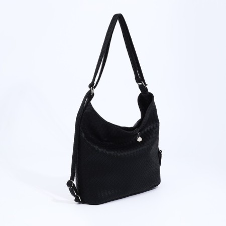 Bag Women's bag with zipper, black color-1