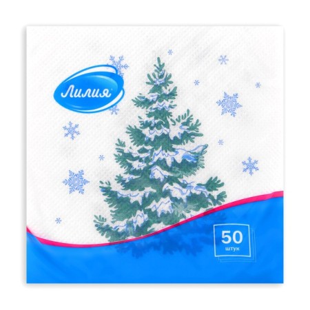 New Year's napkins Paper Lilia "Forest Beauty", 1 layer, 24x24 cm, 50 pcs-2