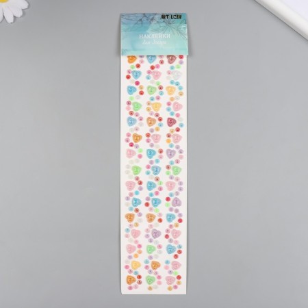 Stick plastic rhinestones "Lace hearts" mix 7x30 cm-3
