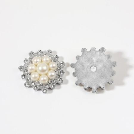 A set of cabinets with pearls "Flowers", d = 25 mm, 10 pcs, silver color-1