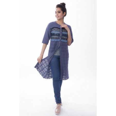 Cardigan female, size 42, blue color-1