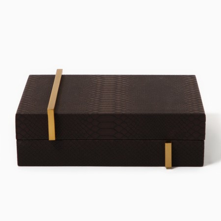 Leather jewelry box, 23 x 16 x 7 cm-2