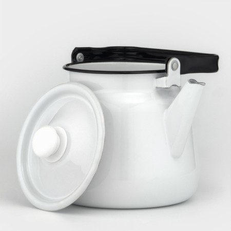Kettle, 3.5 l, without a decolle, enameled cover, induction, white color-1