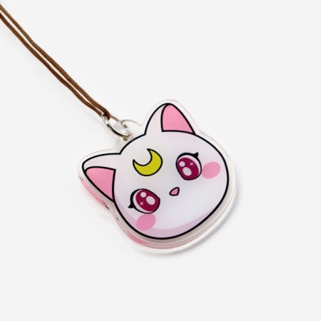 Keychain beads for keys "White Cat", 15 x 3 cm-3