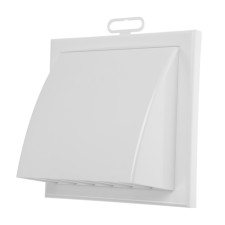 The output of the wall zein, 155x155 mm, with the flange d = 100/125/55x110 mm, with a check valve, white