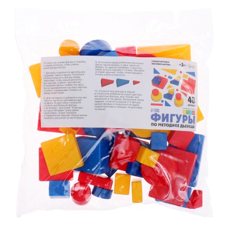 Teaching and game manual "Logic blocks of Dyenech", 48 figures, in a bag-5