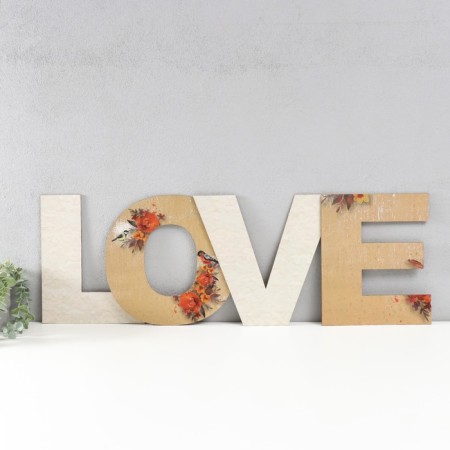 Панно буквы "LOVE" высота букв 29,5 см,набор 4 детали беж-2