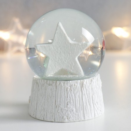 Souvenir Polystone Water Ball "Snowman with a Star" 7x6.7x8.8 cm-2