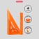 Drawing average 4 objects Erichkrause (ruler 20 cm, square 13 cm and 22 cm, transporter) orange