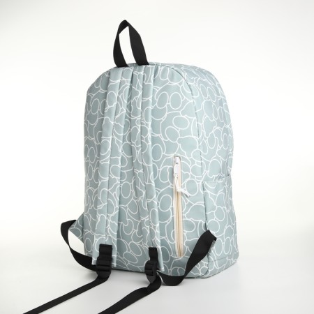 School backpack on lightning from textiles, 3 pockets, blue color-3