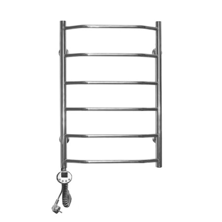 Domoterm electric heated towel rail "Laura", 500 x 800 mm, 6 crossbars, left, chrome