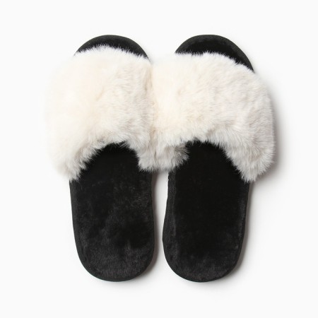 Women's slippers with an open nose size 41-42, milk color