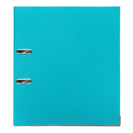 A4, 75 mm registrar, calligrata, PVC, metal edging, pocket for a spine, collected, turquoise-3