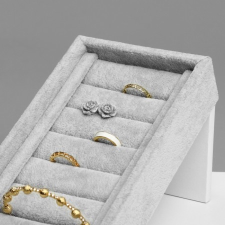 Stand for rings 7 stripes, phlock, 10 × 10.5 × 18 cm, color gray color-4