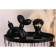 Souvenir Polystone "Air Ball - Dog with Golden Nosom" Black 7.5x20.5x17.5 cm