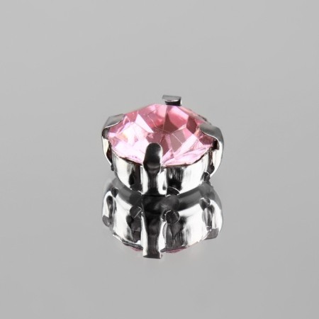 Rhinestones are sewing "circle", in the frame, d = 10 mm, 20 pcs, pink color-1