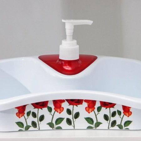 Stand for bathrooms and kitchen supplies with a dispenser, 26 × 12 × 13 cm, color mix-1