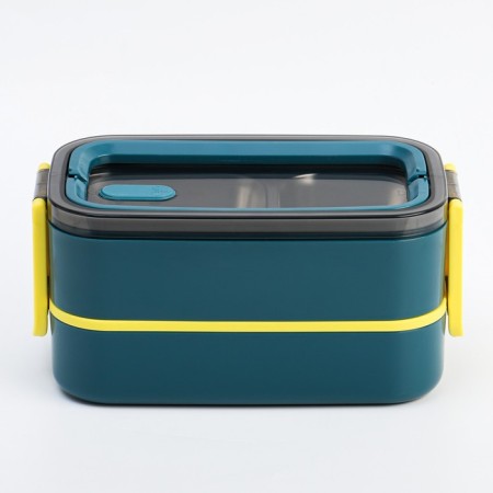Lunch box, 1 l, two-level, 11.5 x 21 cm, turquoise