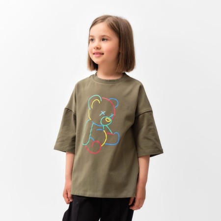 T -shirt Children's Minaku color khaki, height 110-1