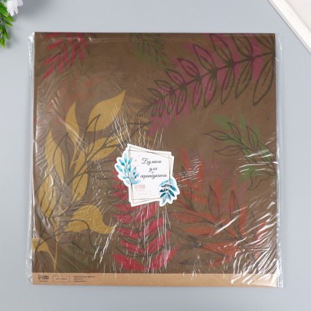 Scrapbooking paper bilateral "Crafts and leaves" density 180 g 30.5x32 cm-5