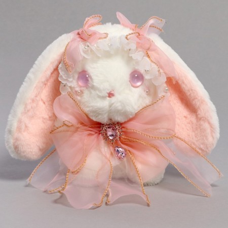 Soft toy "Bunny" with a pink bow, 20 cm