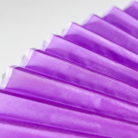 Fan bamboo, textiles h = 21 cm "monocet" in a box, purple-3