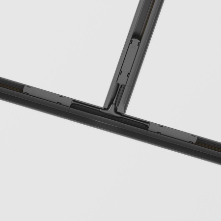 The T-shaped connector for the built-in track system Technical TRA010CT-42B, 23.9x23.9x5.35 cm, black color is black-2