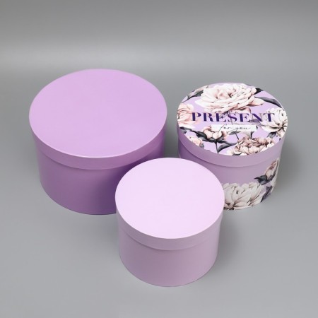 Set of hats 3 in 1, gift packaging, Lavender, 18 x 18 x 13–25 x 25 x 15 cm-1