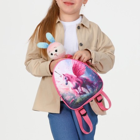 Children's backpack on the zipper "chosen", the color is pink-7