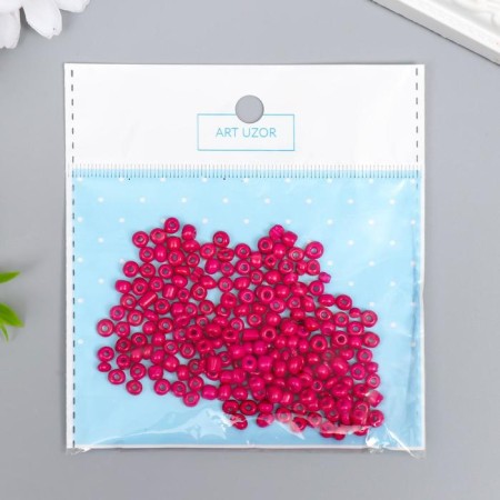 Round beads 6/0 "Raspberry Neon" 20 g-2