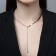 The necklace "chain" leaflets and beads, white color in silver, 45 cm