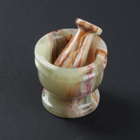 Set of a mortar with a pestle, onyx 7 x 8 x 8.5 cm-4