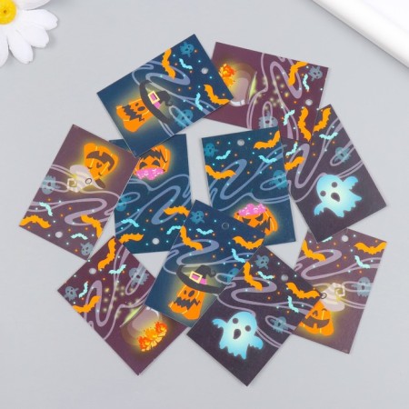 Cardboard "Autumn Halloween" set 10 pcs (5 types) 4x6 cm-1