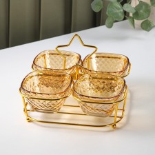 Glass “Star” exchange, a bowl size 10 × 6.2 cm, 4 pcs