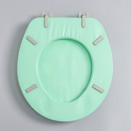 The toilet seat with a lid, Rossplast, 43 x 37 cm, soft, green color, Mix drawing-2