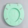 The toilet seat with a lid, Rossplast, 43 x 37 cm, soft, green color, Mix drawing