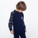 Sports suit (sweatshirt, trousers) for a boy, color blue camouflage/dark blue, height 128 cm (34)