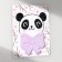 Magnet with a block "Panda with a bow" 12.5x15.7 cm