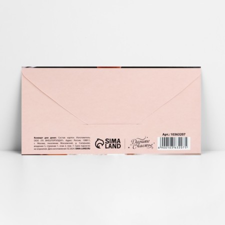 Money envelope "Happy Wedding", glasses, 16.5 x 8 cm-1