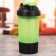 Sports shaker with a bowl for protein, green, 500 ml