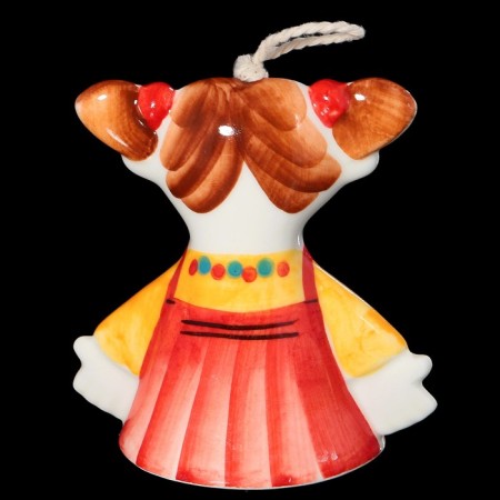 Porcelain bell "Girl", copyright painting, 9 cm-5