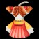 Porcelain bell "Girl", copyright painting, 9 cm