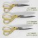 Clothing scissors, mowed blade, 9.5 ", 24 cm, gold color