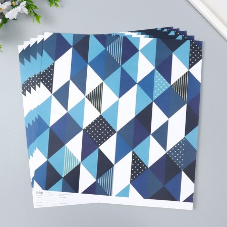 Scrapbooking paper "Strict geometry" density 180 g 30.5x32 cm-1