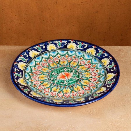 Plant of Rishtan ceramics "Patterns", 28 cm, blue