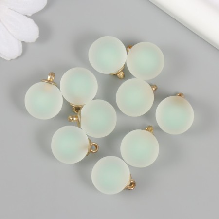 Acrylic Sharl Suspension "Shar" matte light green 2.1x1.6 cm-2